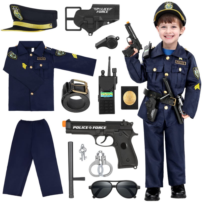 Luucio Police Officer Costume for Kids  Police Costume for Kids with Police Uniform  Halloween Costume for Kids  Dress up  Role Play Kit for Boys Girls - Image 1